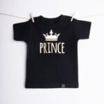 Koszulka czarna z krótkim rękawem Prince rozmiar 80