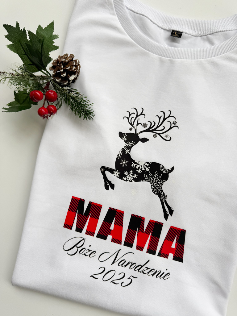 Damski t-shirt na Boże Narodzenie dla mamy