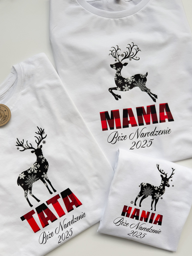 Zestaw z nadrukiem renifera na Boże Narodzenie