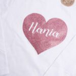 Koszulka z długim rękawem brokatowe serce Hania rozmiar 116