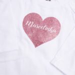 Koszulka z długim rękawem rozmiar 68 serce z imieniem Marcelinka
