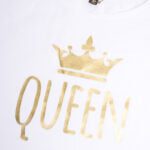 Koszulka damska biała luźna z wydłużonym tyłem Queen rozmiar M