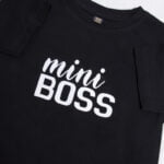 Koszulka czarna z krótkim rękawem mini Boss rozmiar 104