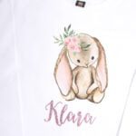Koszulka biała z długim rękawem królik Klara rozmiar 86