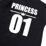 Koszulka czarna z krótkim rękawem Princess 01 na plecach rozmiar 92
