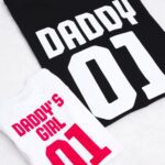 Koszulki dla taty i dziecka "Daddy & daddy's girl/boy" na plecach