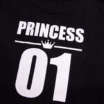 Koszulka czarna z krótkim rękawem  rozmiar 110 princess