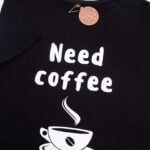 Koszulka czarna damska rozmiar XL luźna z tyłem Need coffee