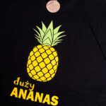 Koszulka męska czarna standard Duży ananas rozmiar L