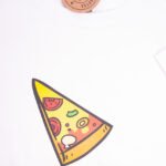 Koszulka biała z krótkim rękawem kawałek pizzy rozmiar 122