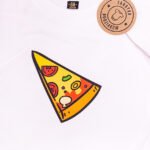 Koszulka biała z krótkim rękawem kawałek pizzy rozmiar 68