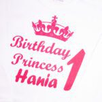 Body białe z długim rękawem w rozmiarze 86 Birthday Princess Hania