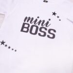 Koszulka biała z krótkim rękawem mini boss z gwiazdkami rozmiar 86