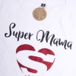Koszulka damska biała standardowa rozmiar S Super mama