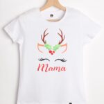 Damska koszulka z reniferem i napisem mama