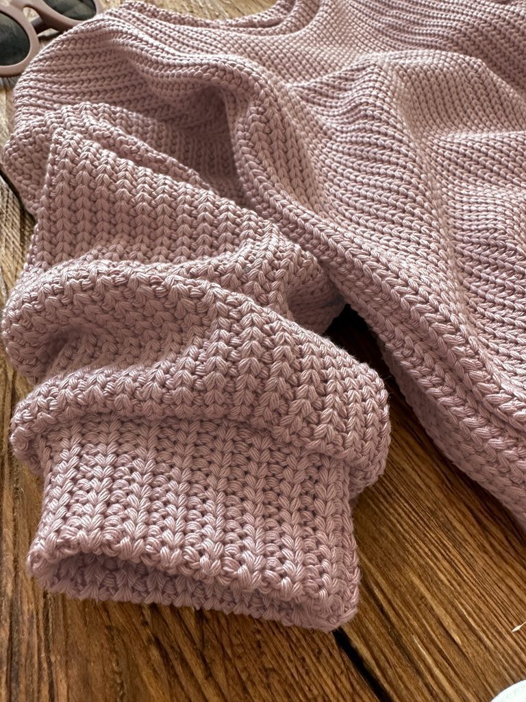 Sweter dziecięcy bawełniany brudny róż - obrazek 8