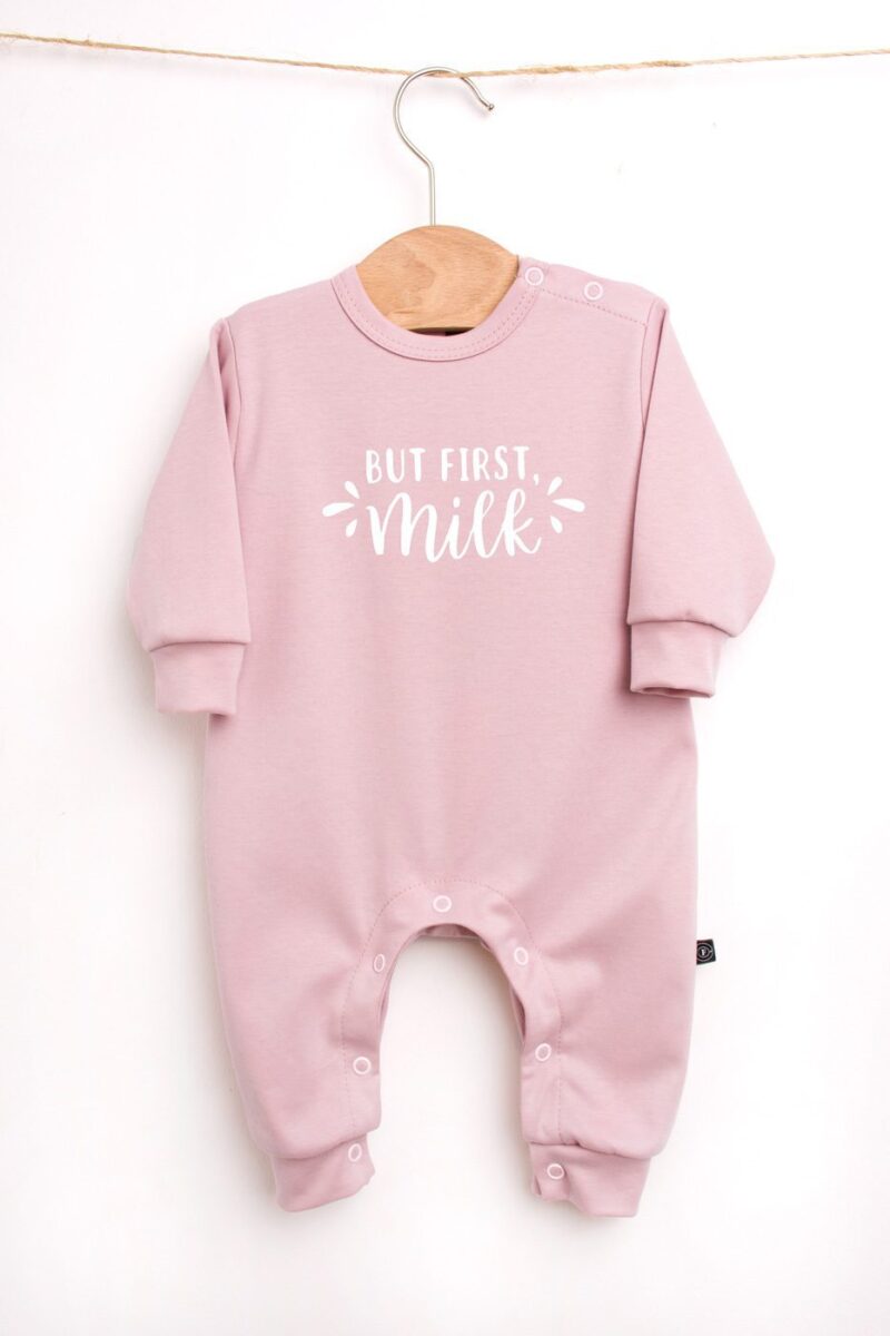 Pajac niemowlęcy but first milk - obrazek 2