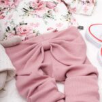 Legginsy niemowlęce prążkowane różowe