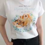 Damska koszulka z nadrukiem lwów na pierwszy Dzień Mamy