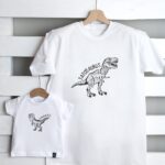 komplet dla taty i dziecka z dinozaurami