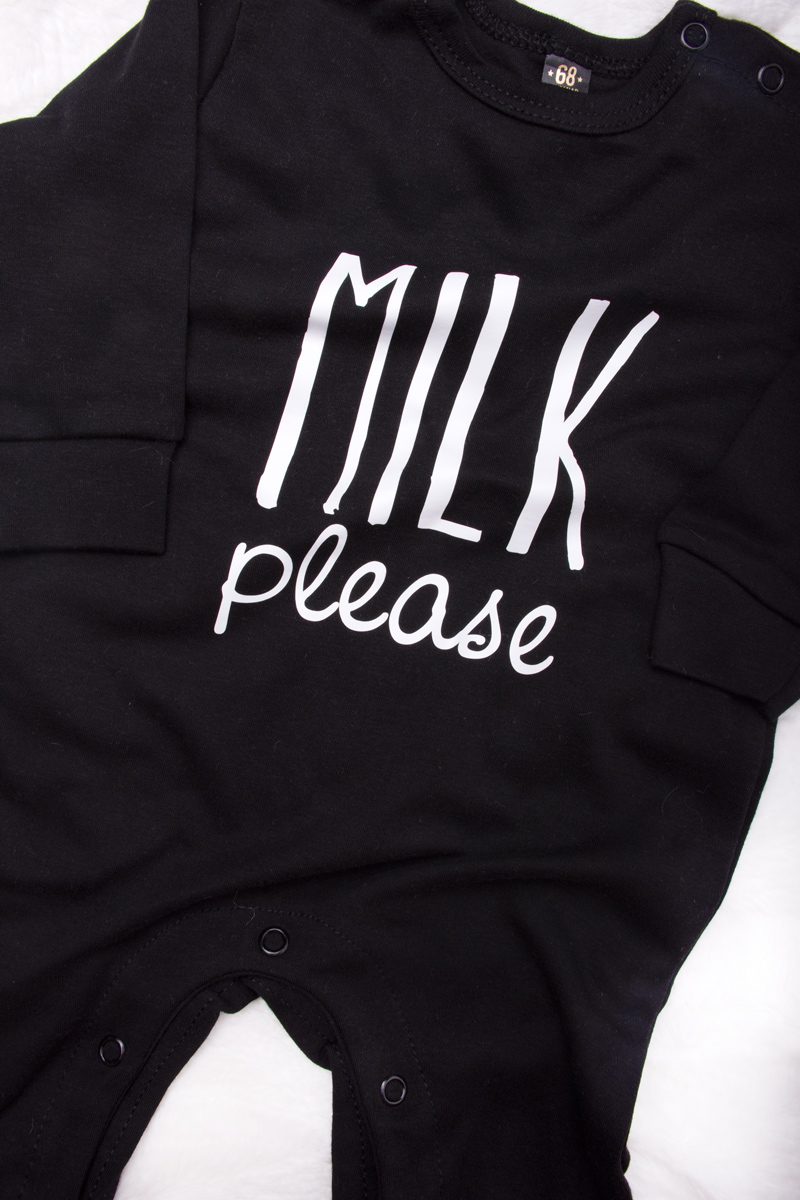 Czarny pajac milk please rozmiar 68