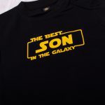 Czarna koszulka z krótkim rękawem the best son in the galaxy rozmiar 68