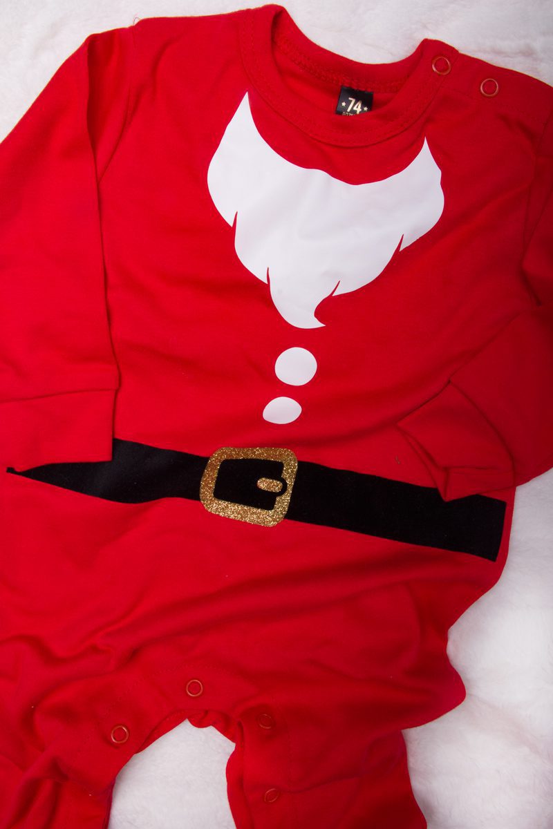 Czerwony pajac strój Świętego Mikołaja rozmiar 74