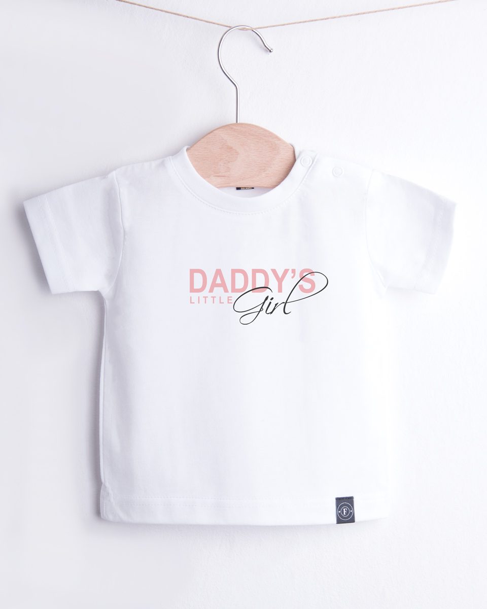 Koszulka biała krótki rękaw z nadrukiem Daddy's little girl rozm. 68