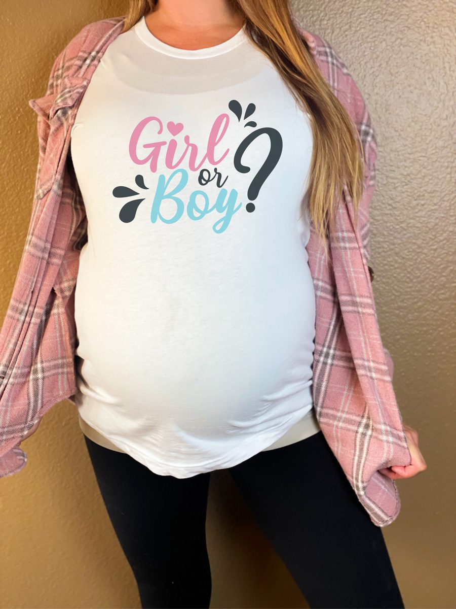 Koszulka ciążowa z nadrukiem Girl or Boy?