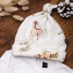 Czapeczka niemowlęca bawełniana Sarenki w lesie