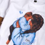 Koszulka damska z nadrukiem mamy i dziecka – mom superpower