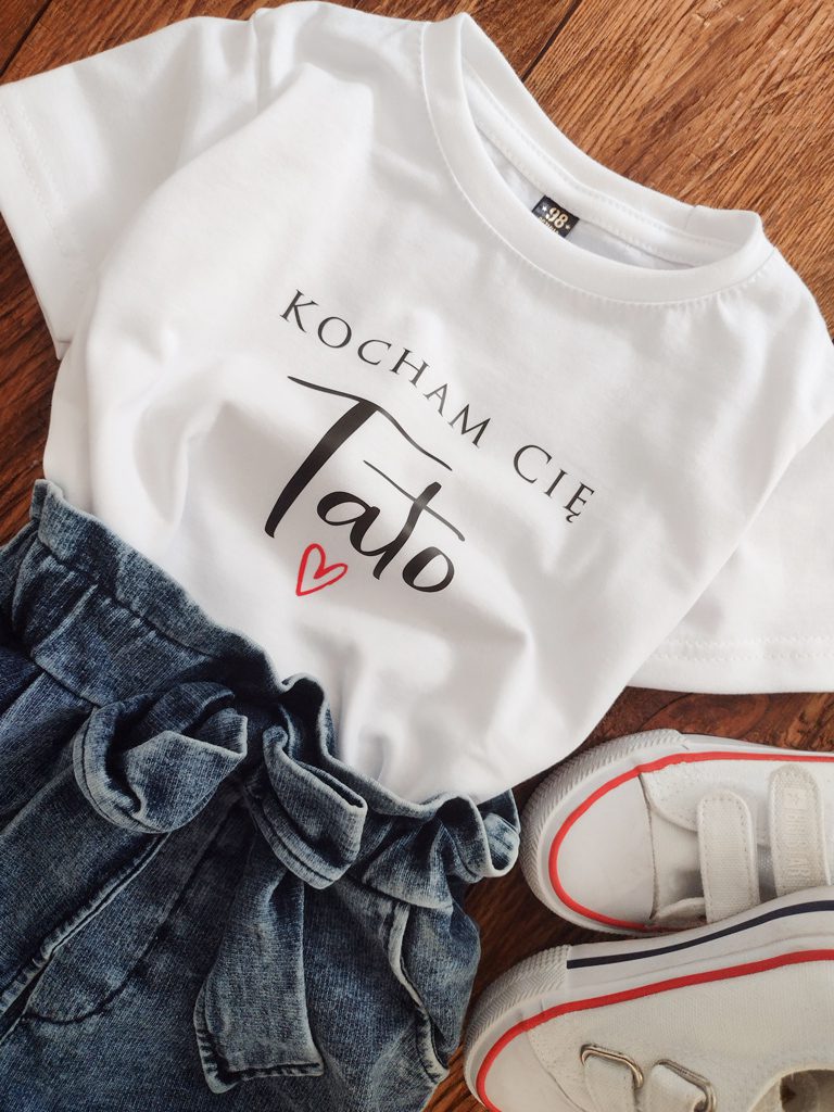 Koszulka dziecięca z nadrukiem Kocham Cię Tato