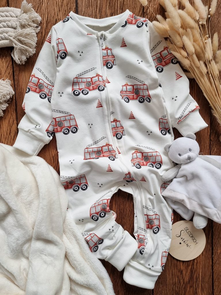 Pajac dla niemowlaka na suwak straż - obrazek 4