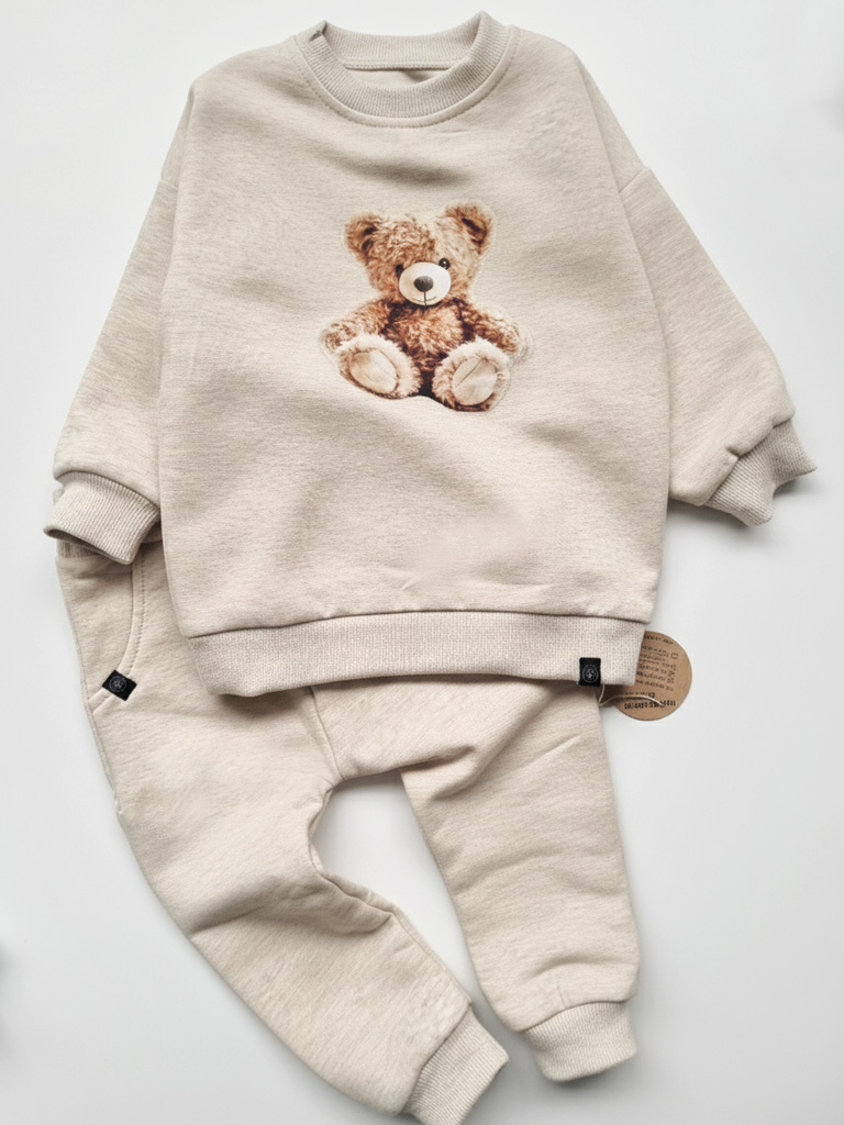Komplet dla dziecka pluszowy misio bluza + spodnie