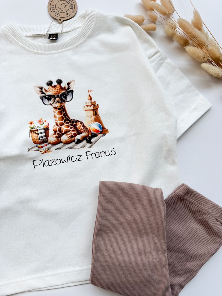 Koszulka dla dziecka żyrafa plażowicz