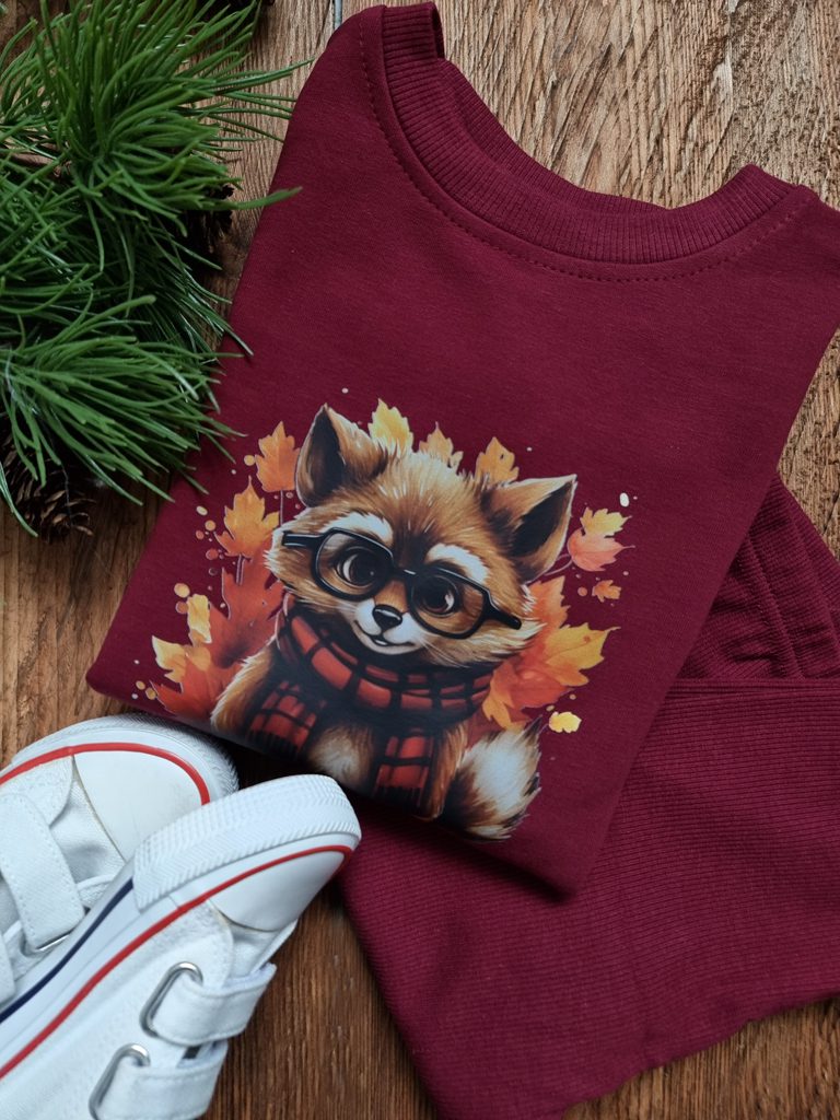 Komplet dla dziecka lisek w jesiennych liściach - obrazek 3
