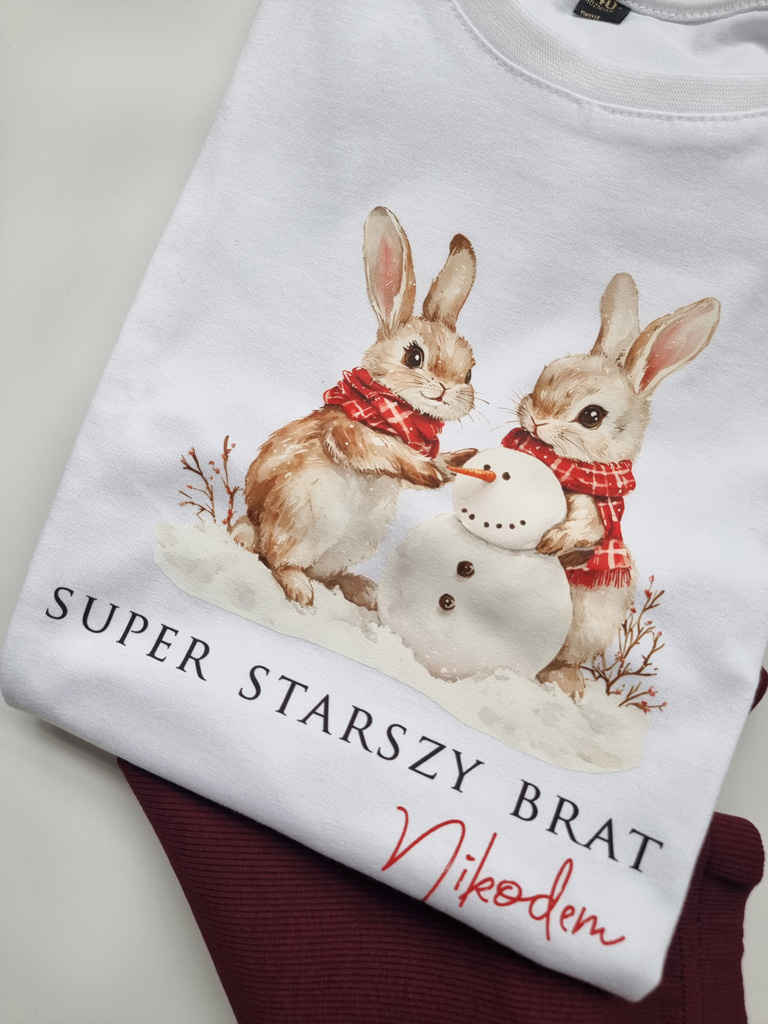 Koszulka dziecięca super starszy brat króliczki