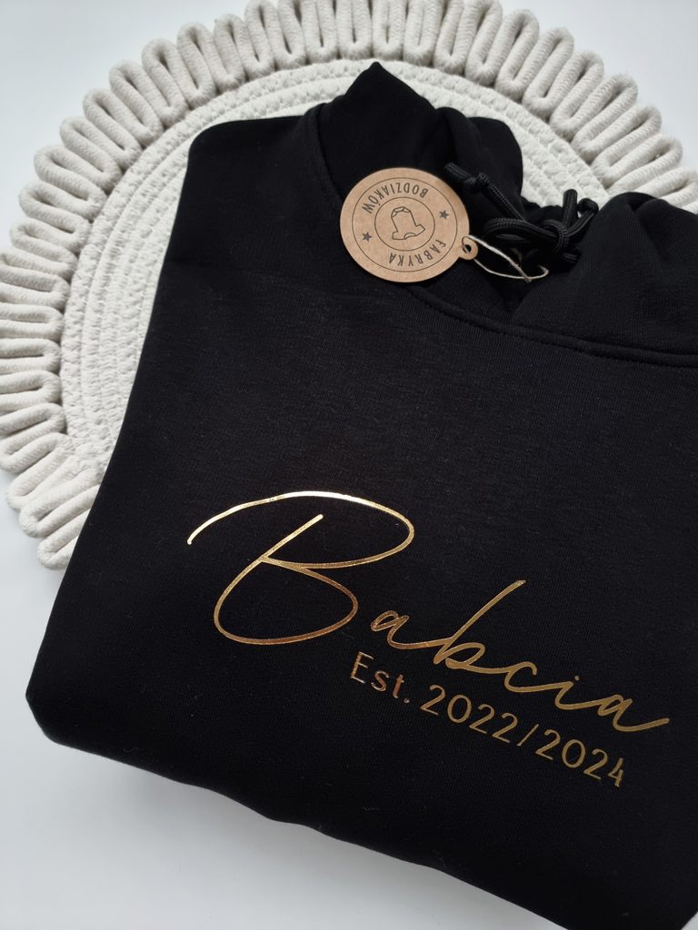Bluza unisex z kapturem Babcia est. z imionami wnuków - obrazek 3