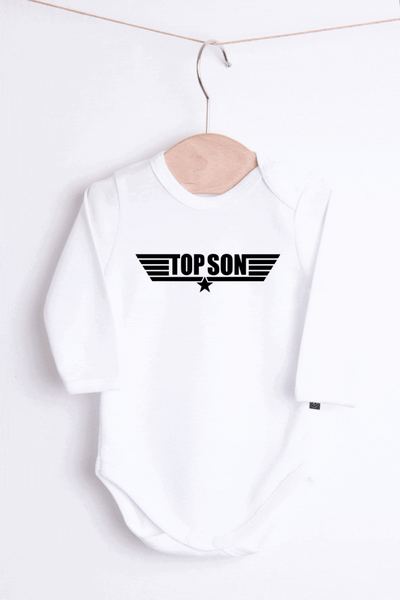 Body niemowlęce z nadrukiem Top son/daughter - obrazek 2