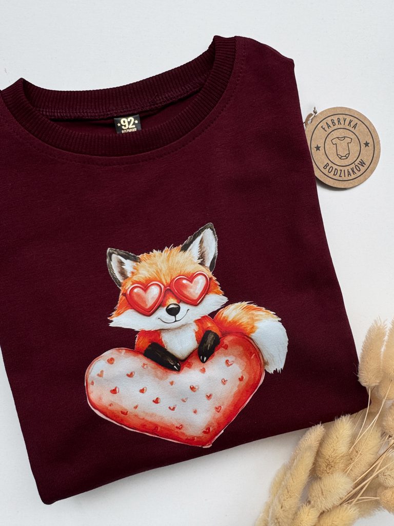 Koszulka dziecięca zakochany lisek