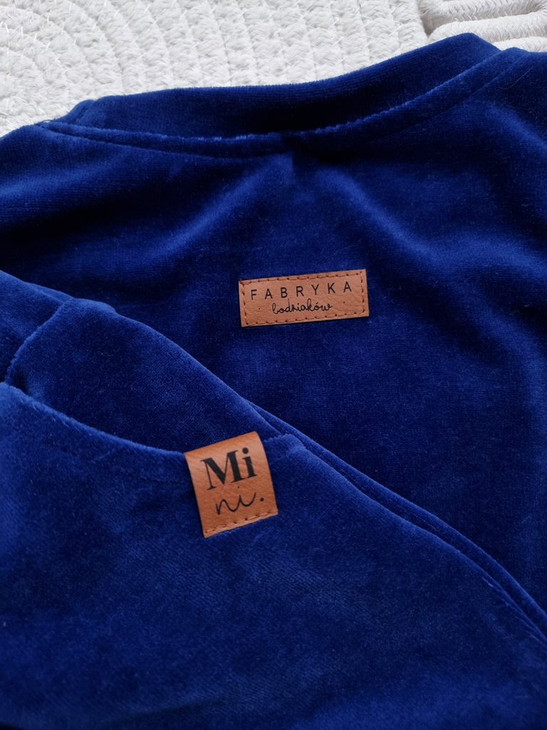 Dres welurowy dziecięcy szafir bluza + spodnie - obrazek 4