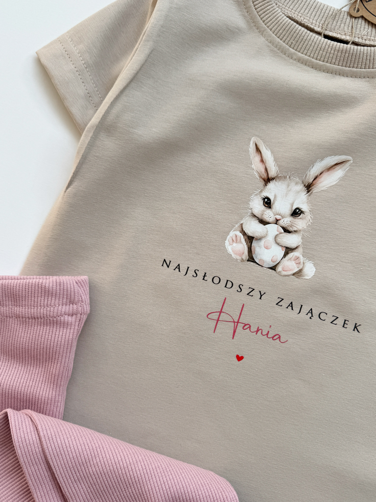 Koszulka dziecięca z nadrukiem najsłodszy zajączek
