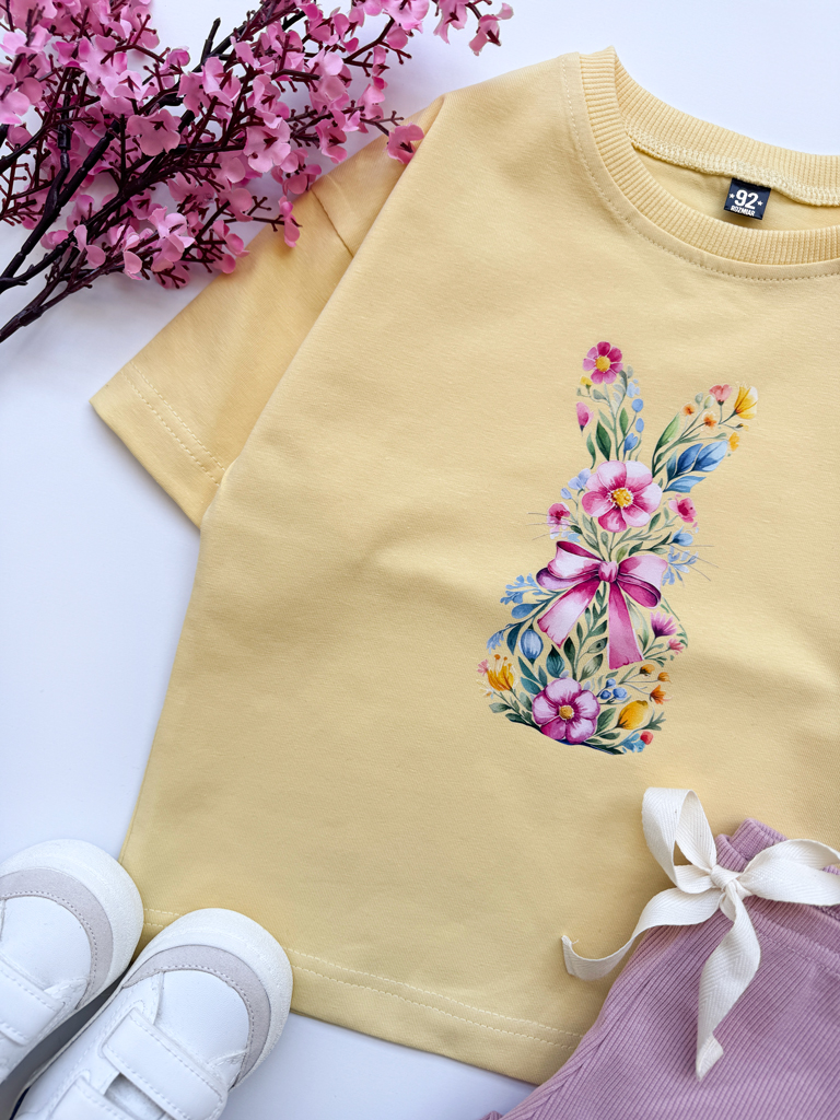 Koszulka dziecięca kwiatowy króliczek