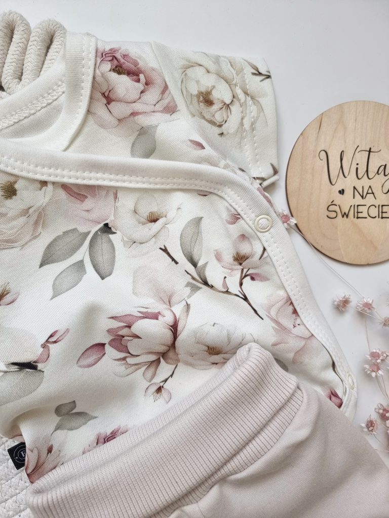 Body kopertowe niemowlęce krótki rękaw pastelowy bukiet