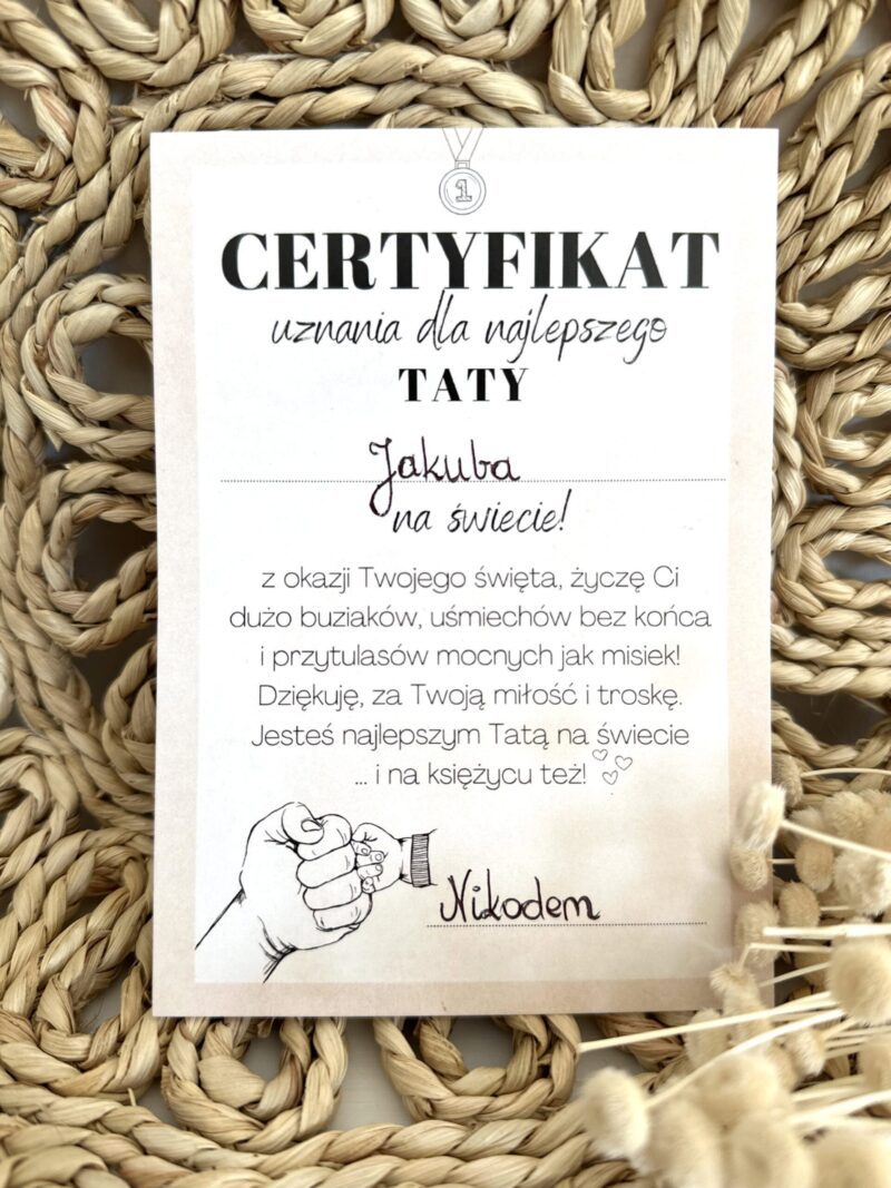 Pudełko na prezent dla Taty + Certyfikat uznania dla najlepszego Taty - obrazek 5