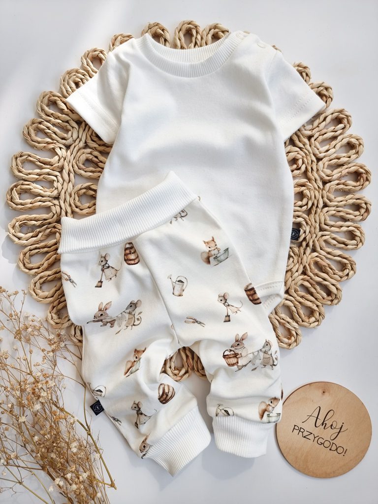 Spodnie niemowlęce pracujące myszki - obrazek 3