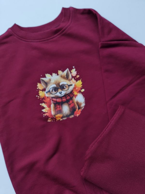 Komplet bordowy bluza + getry prążek lisek rozmiar 116