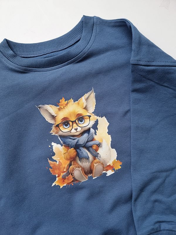 Bluza niebieska lisek rozmiar 116