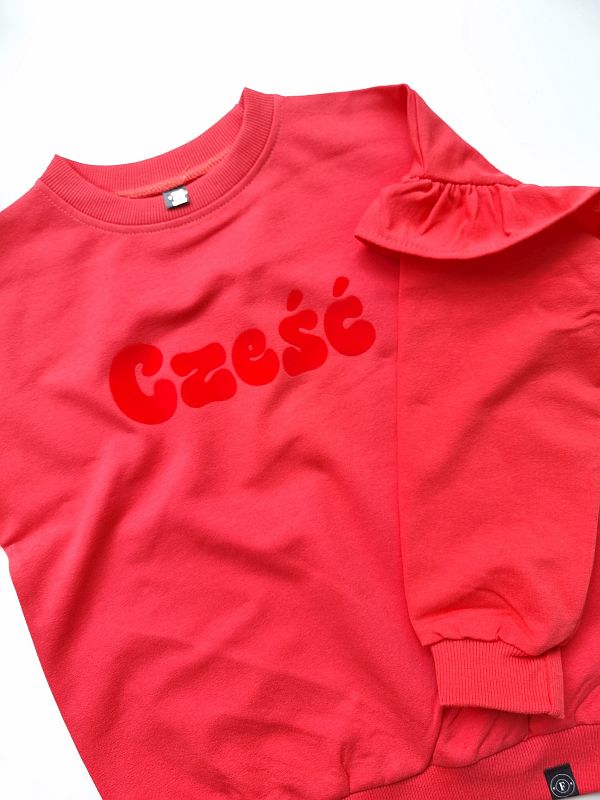 Bluza koralowa cześć rozmiar 116