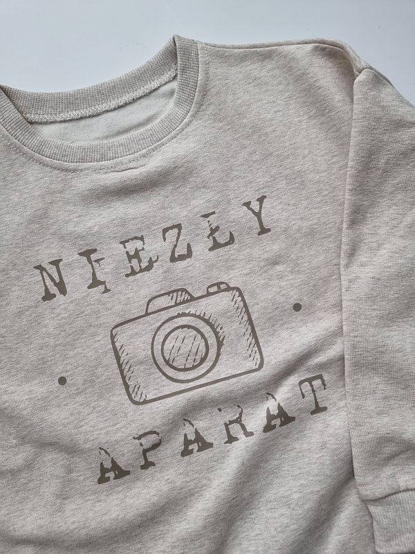 Bluza beż melanż niezły aparat rozmiar 116